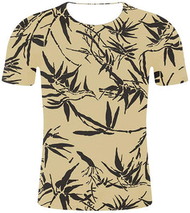 2019 Newest Men Style Fashion Print Short Sleeve Yellow T-Shirts