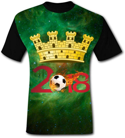 2019 Soccer Football New Men's 3D Printed O-Neck Short Sleeve Black T-Shirts