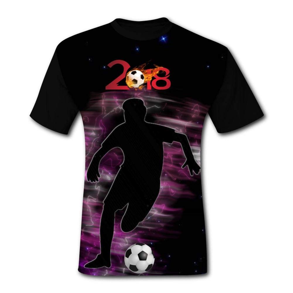 2019 Soccer Novelty Men's 3D Printed O-Neck Short Sleeve Black T-Shirts