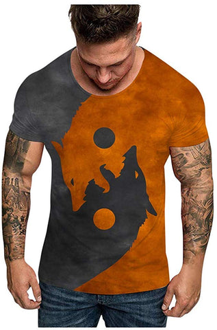 2020 Summer Animal Print Short Sleeve for Men Orange T-Shirts