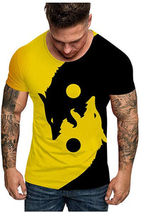 2020 Summer Animal Print Short Sleeve for Men Yellow T-Shirts