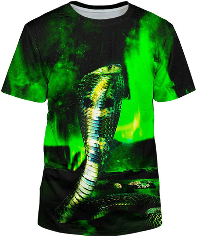 3D Print Fantasy and Nebula Short Sleeve for Women Men Green T-Shirts