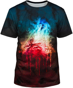 3D Print Fantasy and Nebula Short Sleeve for Women Men White T-Shirts