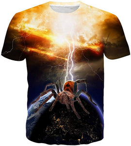 3D Print Fantasy and Nebula Short Sleeve for Women Men Yellow T-Shirts