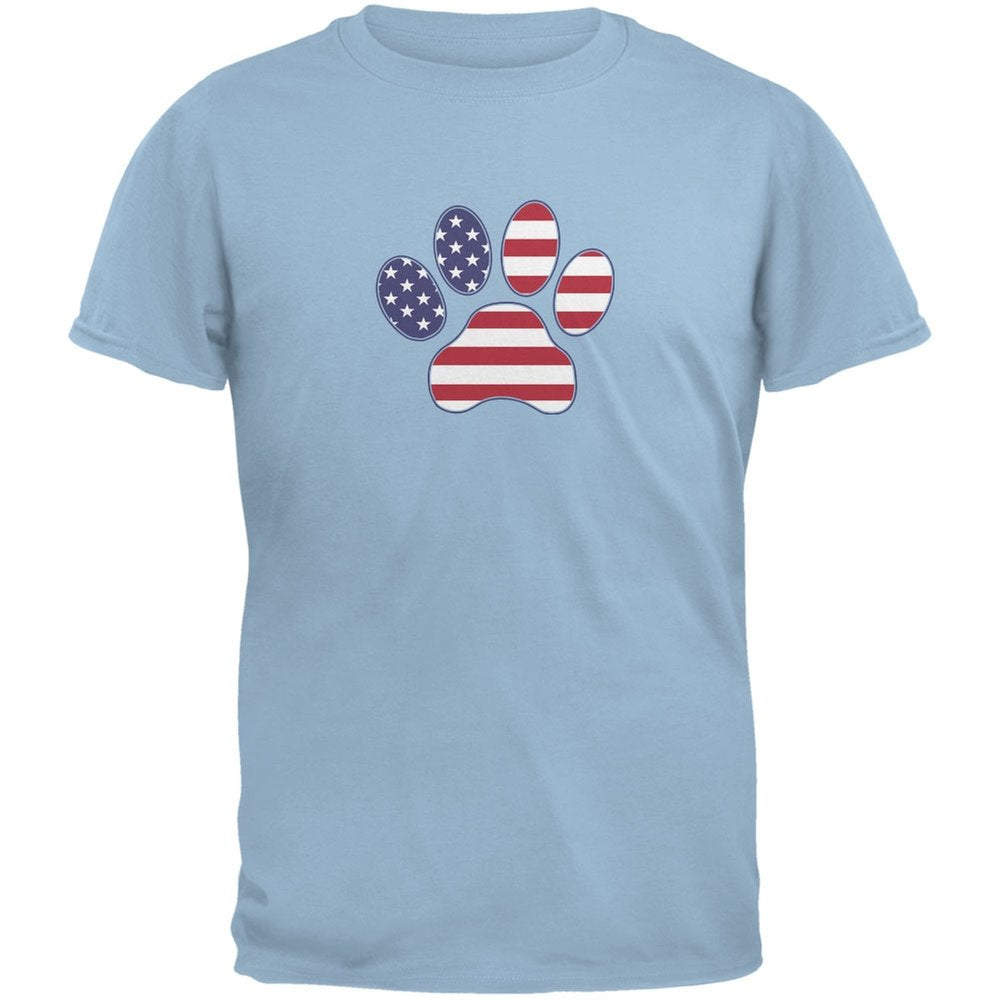 4th of July Patriotic Dog Paw Adult Blue T-Shirts