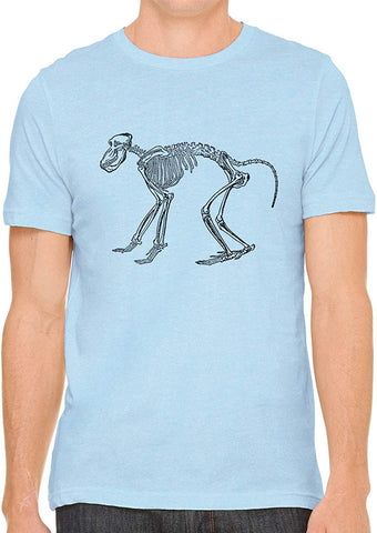 A Gorilla Skeleton Cotton Crewneck Unisex Blue T-Shirts