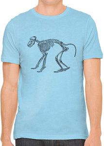 A Gorilla Skeleton Cotton Crewneck Unisex Blue T-Shirts