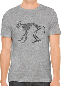 A Gorilla Skeleton Cotton Crewneck Unisex Gray T-Shirts