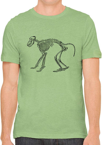 A Gorilla Skeleton Cotton Crewneck Unisex Green T-Shirts