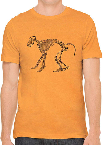 A Gorilla Skeleton Cotton Crewneck Unisex Orange T-Shirts