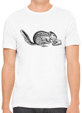 A Hungry Squirrel Cotton Crewneck Unisex White T-Shirts