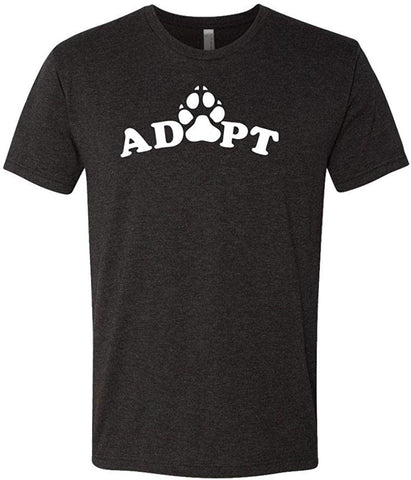 Adopt Pets-Dogs Cats Animals Rescue-Mens Cotton Black T-Shirts