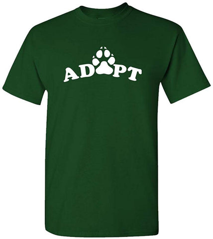 Adopt Pets-Dogs Cats Animals Rescue-Mens Cotton Green T-Shirts