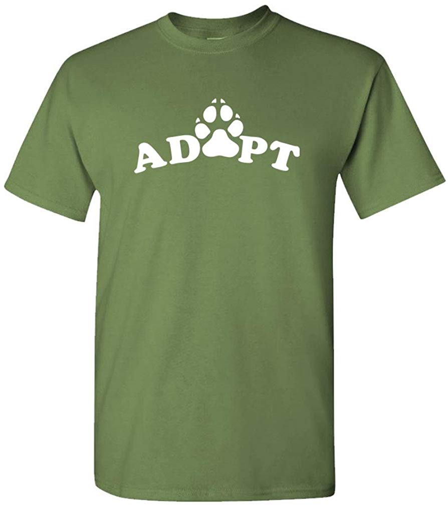 Adopt Pets-Dogs Cats Animals Rescue-Mens Cotton Military T-Shirts