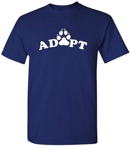 Adopt Pets-Dogs Cats Animals Rescue-Mens Cotton Navy T-Shirts