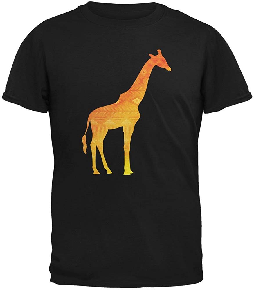 African Spirit Animal Giraffe Adult black T-Shirts