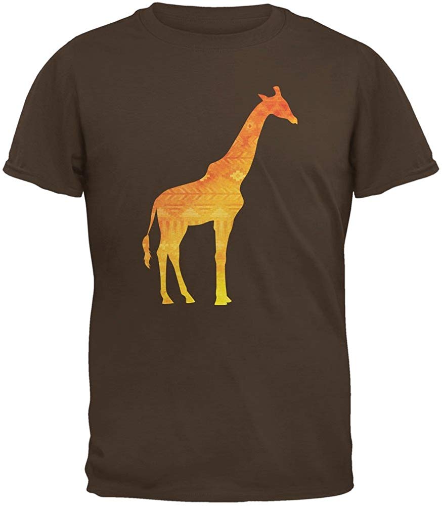 African Spirit Animal Giraffe Brown Adult Brown T-Shirts