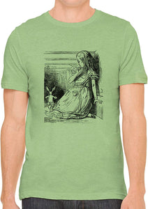 Alice's Adventures in Wonderland Cotton Crewneck Men Green T-Shirts