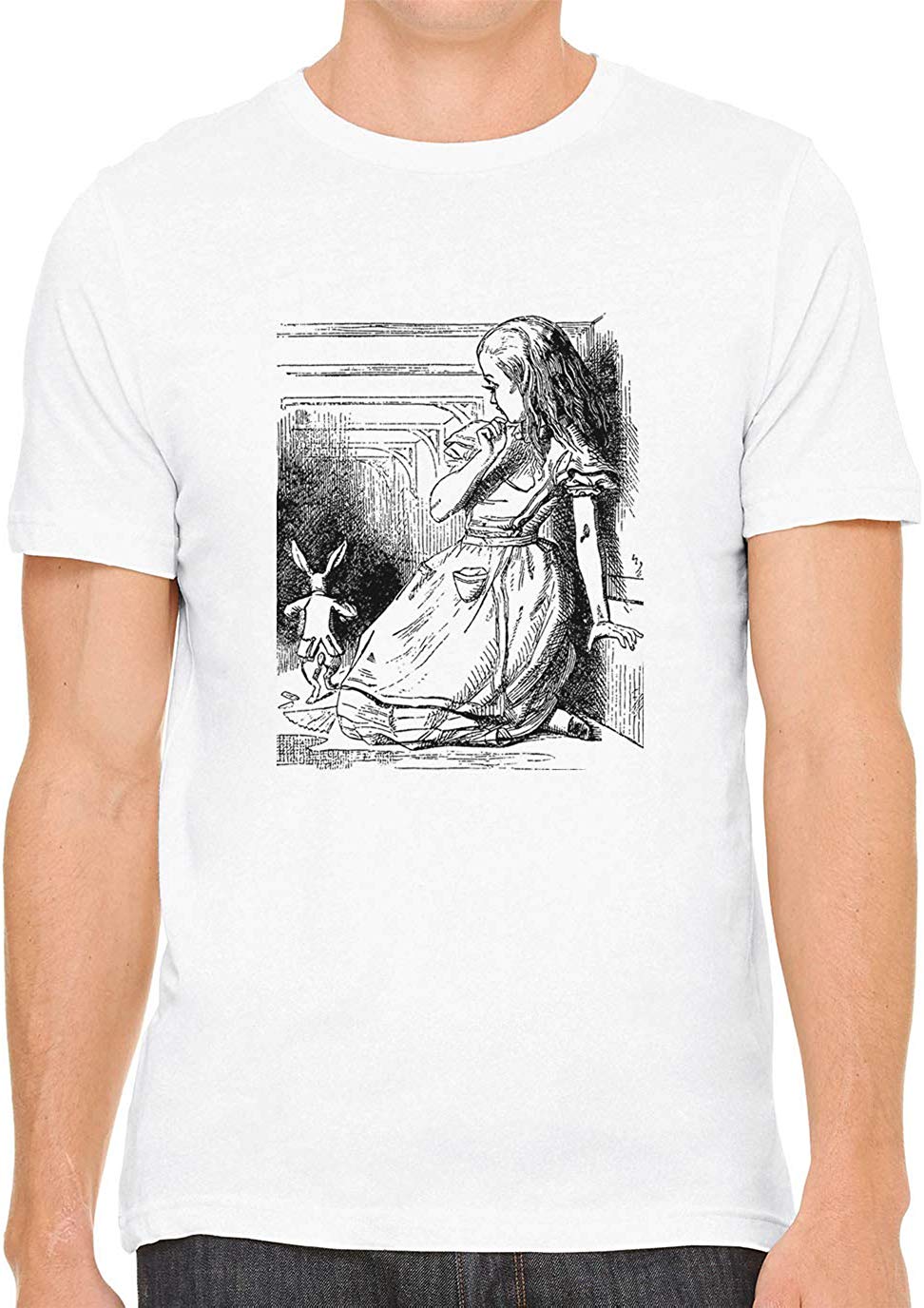 Alice's Adventures in Wonderland Cotton Crewneck Men White T-Shirts