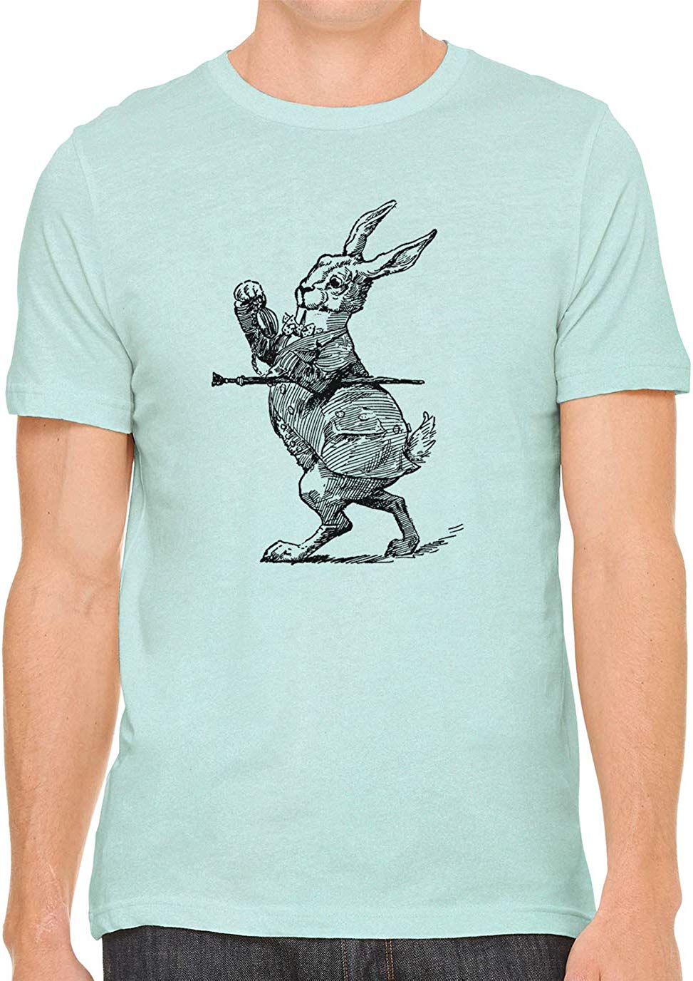 Alice's Adventures in Wonderland Rabbit Cotton Crewneck Unisex Green T-Shirts