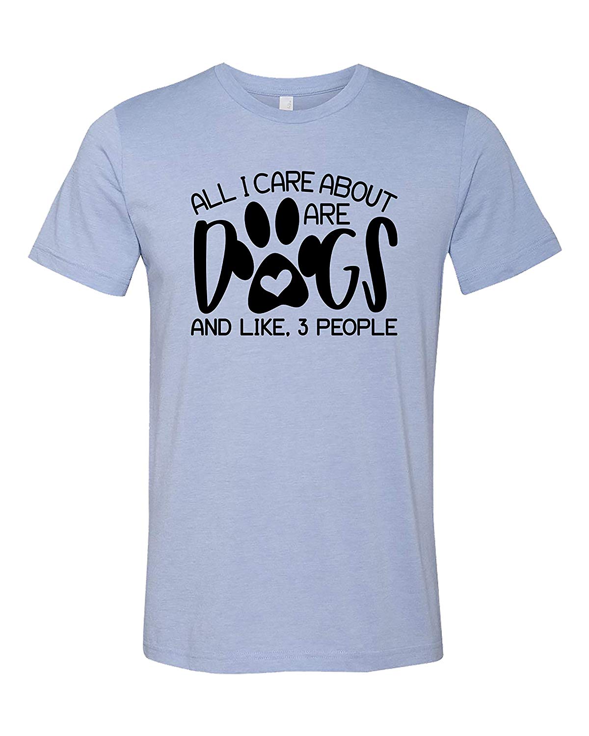 All I Care About are Dogs Adult Short Sleeve Jersey Blue T-Shirts