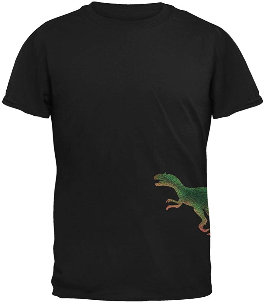 Allosaurus Dinosaur Distressed Adult Black T-Shirts