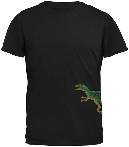 Allosaurus Dinosaur Distressed Adult Black T-Shirts