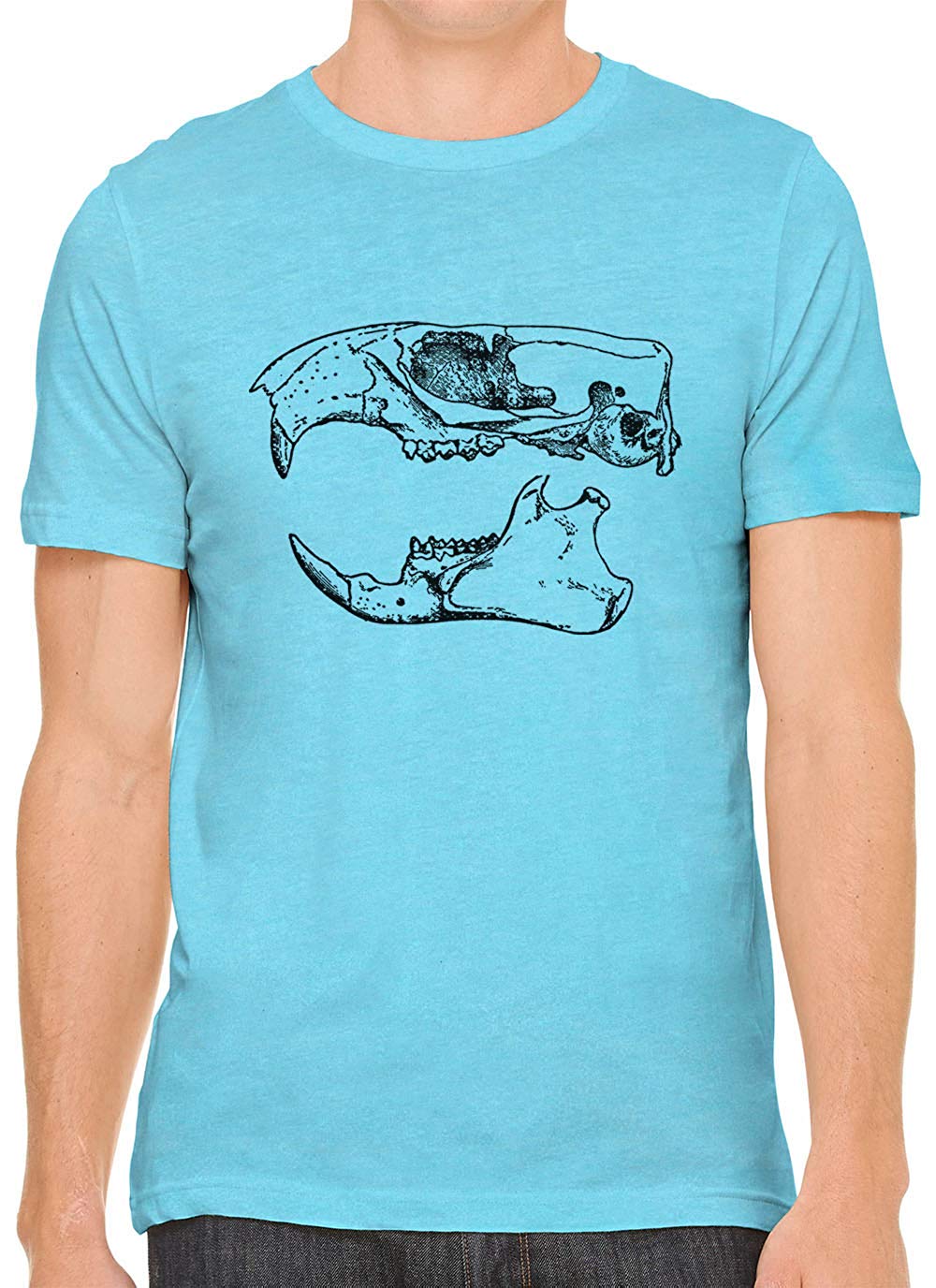 Ancient Animal Skull Cotton Crewneck Unisex Blue T-Shirts