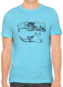 Ancient Animal Skull Cotton Crewneck Unisex Blue T-Shirts