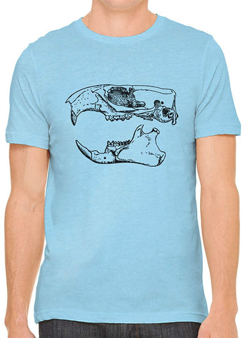 Ancient Animal Skull Cotton Crewneck Unisex Blue T-Shirts