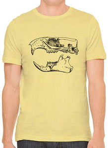 Ancient Animal Skull Cotton Crewneck Unisex Yellow T-Shirts