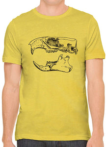 Ancient Animal Skull Cotton Crewneck Unisex Yellow T-Shirts