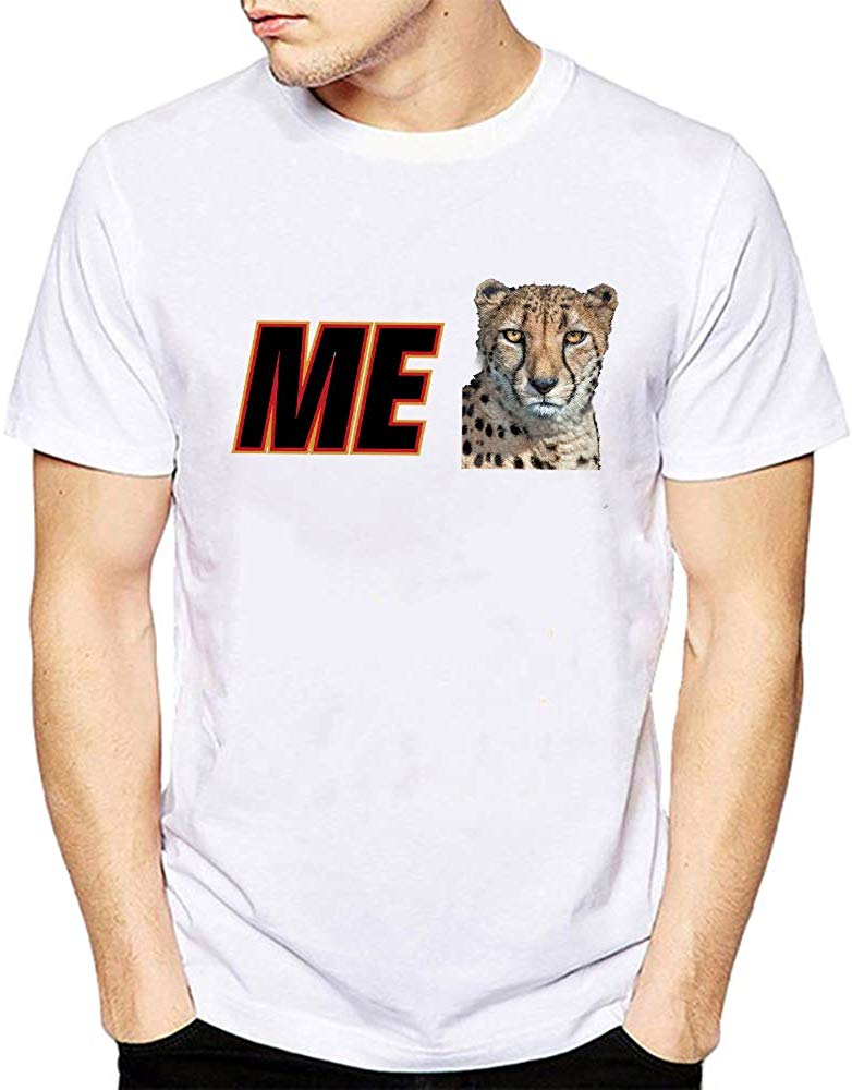 Animal Cheetah Graphic Men's Short Sleeve White T-Shirts