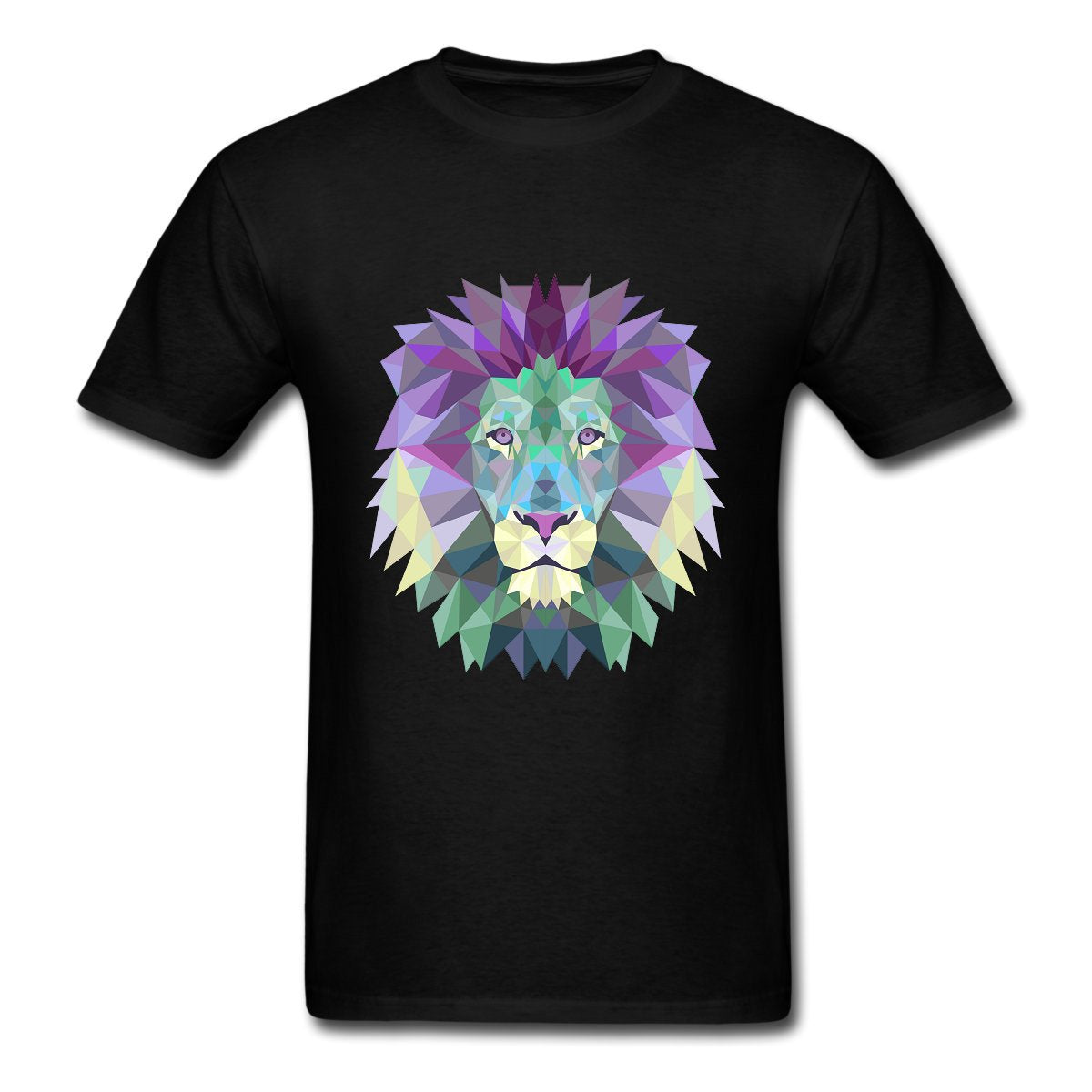 Animal Lion Mens Short Sleeve Black T-Shirts