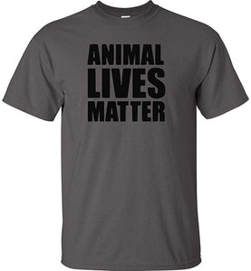 Animal Lives Matter Logo Funny Charcoal Black T-Shirts