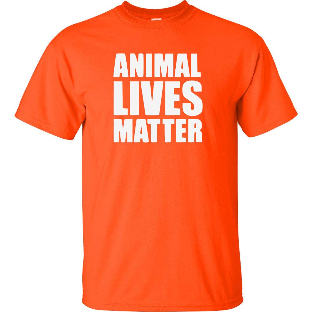 Animal Lives Matter Logo Funny Orange White T-Shirts