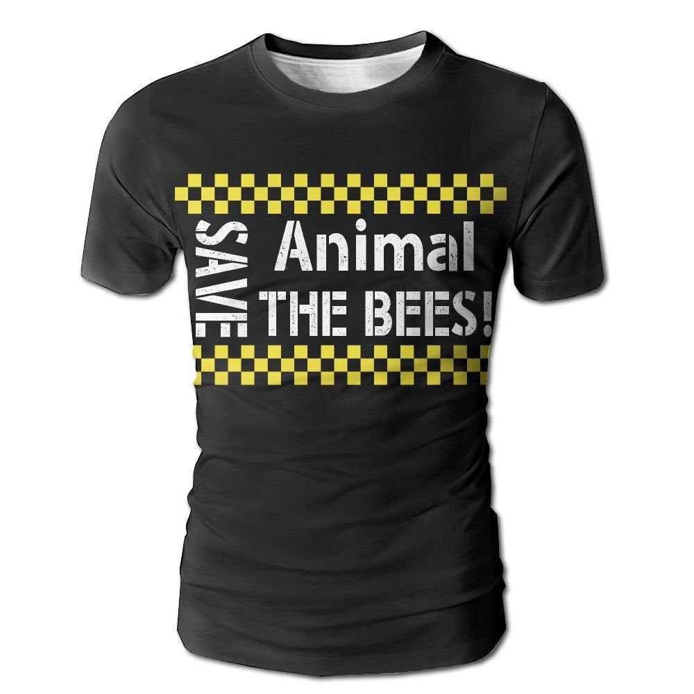 Animal Save The Bees Nature Short Sleeves For Men Fashion Sports White T-Shirts