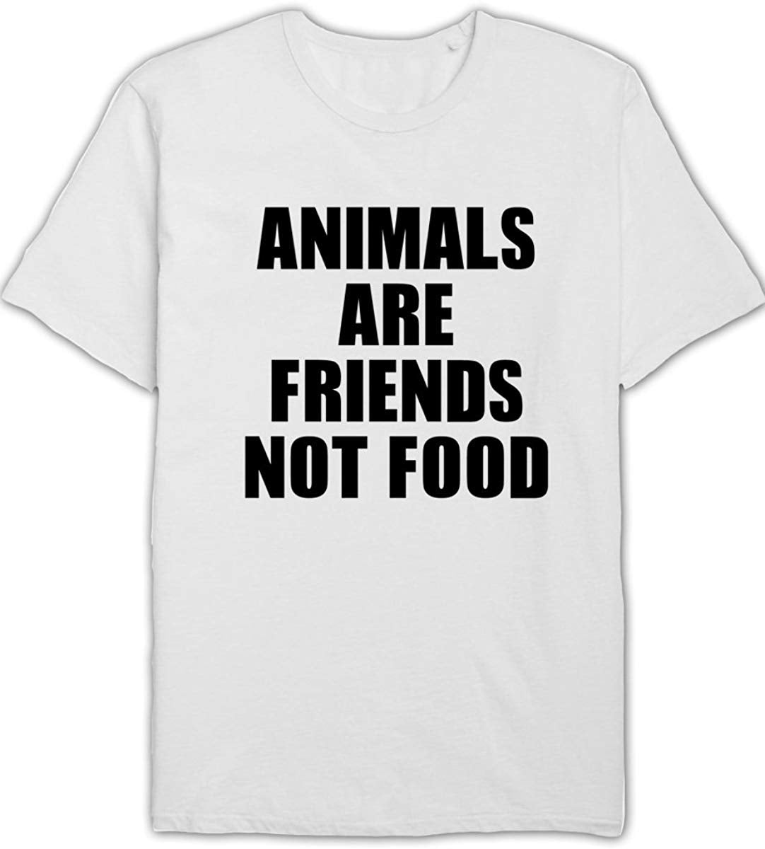 Animals Are Friends Not Food unisex slogan White T-Shirts