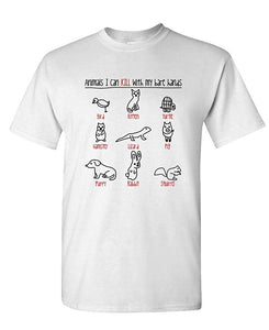 Animals I CAN Kill with My Bare Hands-- Mens Cotton White T-Shirts