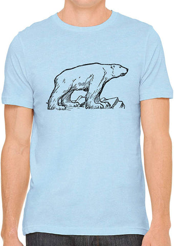 Arctic Polar Bear Cotton Crewneck Unisex Blue T-Shirts