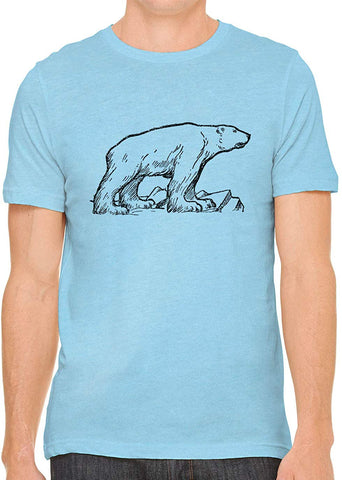 Arctic Polar Bear Cotton Crewneck Unisex Blue T-Shirts