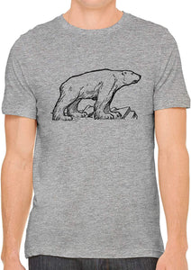 Arctic Polar Bear Cotton Crewneck Unisex Gray T-Shirts