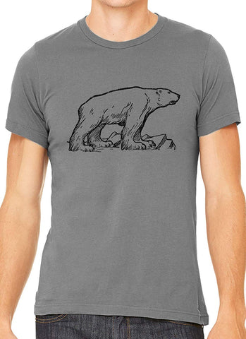 Arctic Polar Bear Cotton Crewneck Unisex Gray T-Shirts