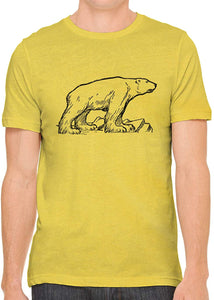 Arctic Polar Bear Cotton Crewneck Unisex Yellow T-Shirts