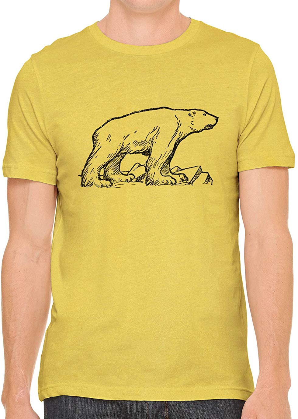 Arctic Polar Bear Cotton Crewneck Unisex Yellow T-Shirts