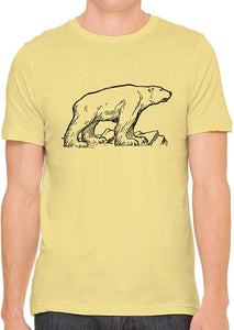 Arctic Polar Bear Cotton Crewneck Unisex Yellow T-Shirts