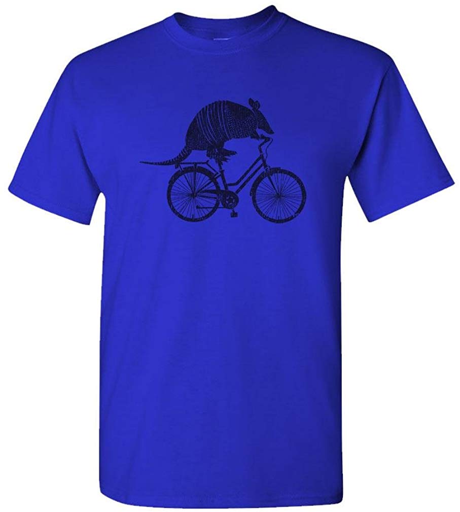 Armadillo ON A Bicycle-Animal Meme Bike-Mens Cotton Royal T-Shirts