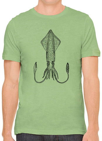 Atlantic Squid Cotton Crewneck Men Green T-Shirts