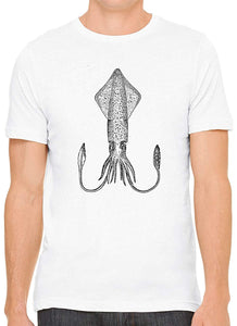 Atlantic Squid Cotton Crewneck Men White T-Shirts