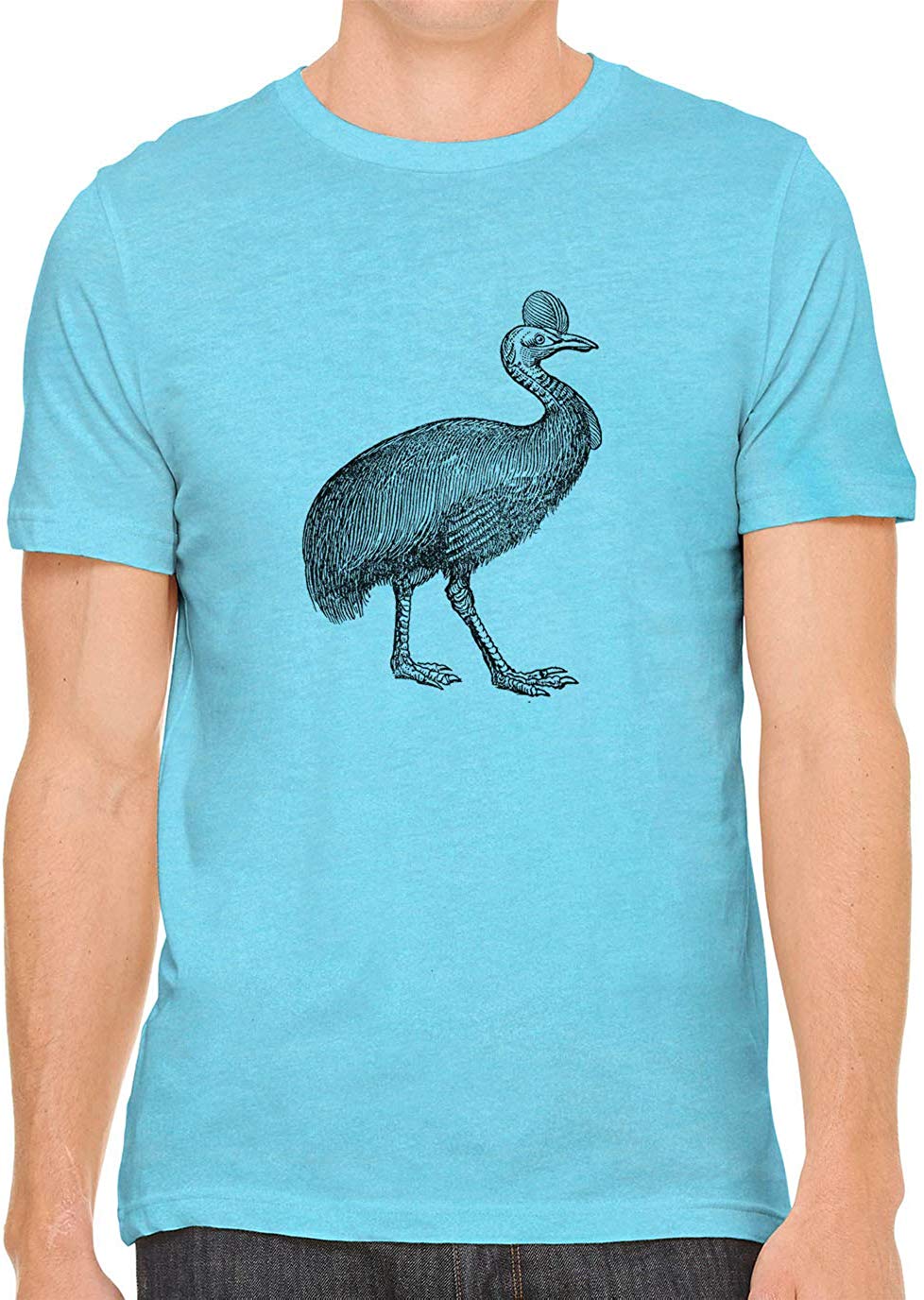 Australian Cassowary Cotton Crewneck Unisex Blue T-Shirts